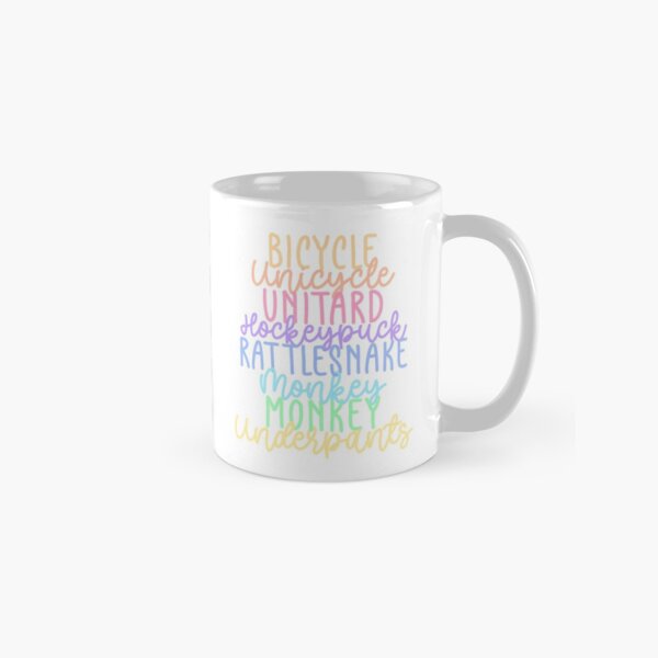 Calzoncillos Monkey Monkey Rainbow Fan Quote Blanco Taza clásica