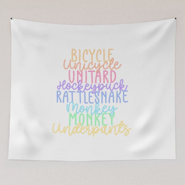 Item preview, Monkey Monkey Underpants Rainbow Fan Quote White designed and sold by Sunny Collections.