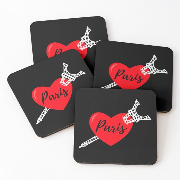 Item preview, PARIS AT HEART Eiffel Tower Cute French Travel Quote designed and sold by a-little-ink.