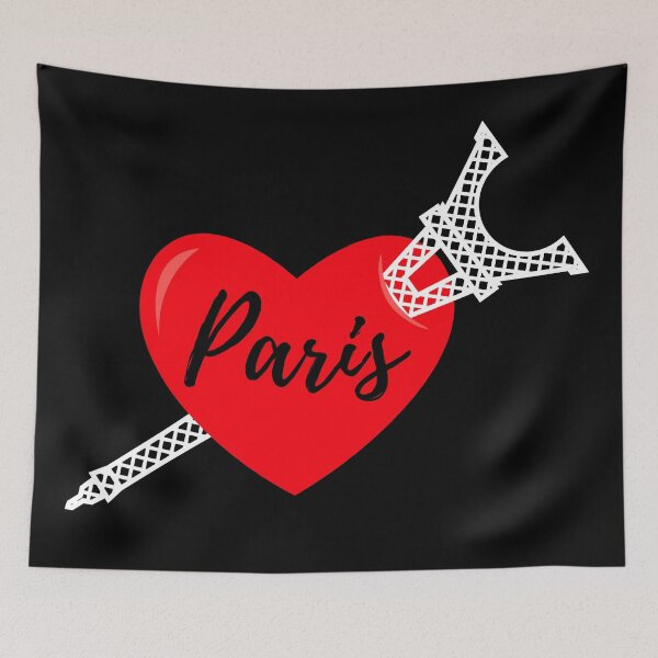 Item preview, PARIS AT HEART Eiffel Tower Cute French Travel Quote designed and sold by a-little-ink.