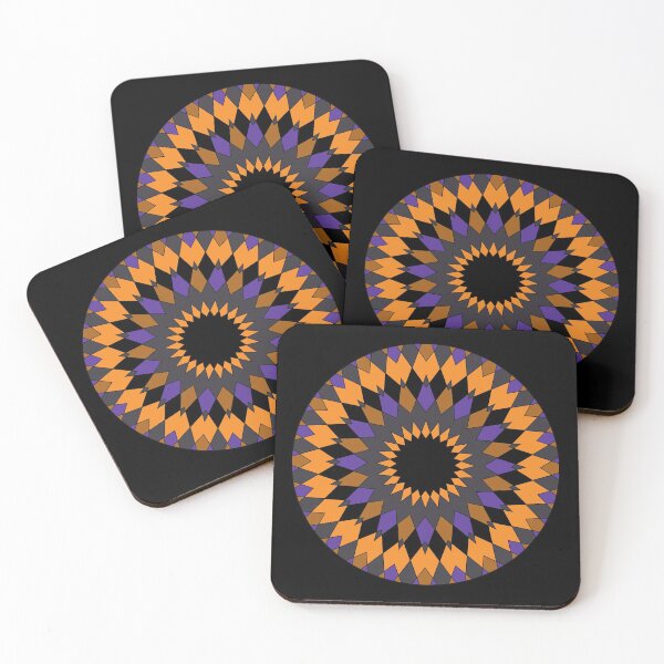 Item preview, Purple,Orange and Black Kaleidoscope Style Mandala designed and sold by CheriesArt.