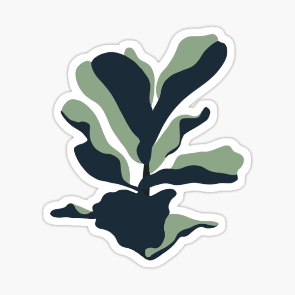 Fiddle Leaf Fig Abstract Minimalist Illustration Sticker