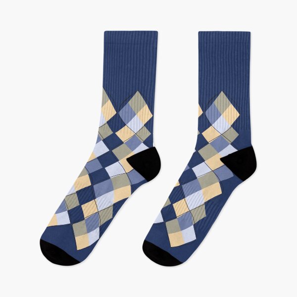 Item preview, Blue Beige and Olive Drab Squares and Argyle  designed and sold by tulipdesign.