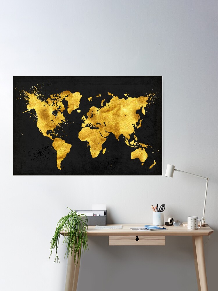 | Redbubble for Glimmersmith in Poster gold World mit Sale Metall Textur \