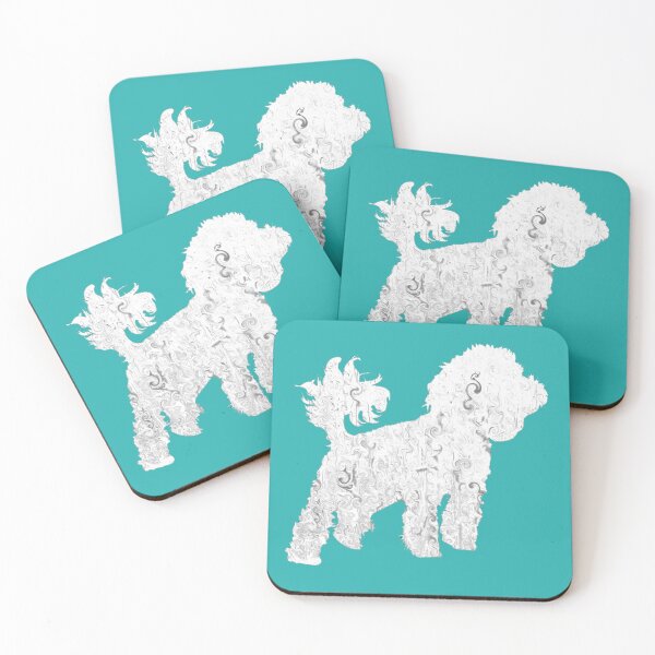 Item preview, Poochon on turquoise designed and sold by ThePoodleandCo.