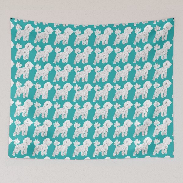 Item preview, Poochon on turquoise designed and sold by ThePoodleandCo.