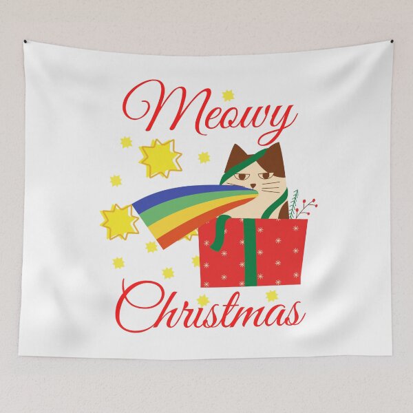 Artikelvorschau, CAT PUKE MEOWY WEIHNACHTEN Herbst Herbst Winter Weihnachtsferien Design entworfen und verkauft von LevelUpMerch.