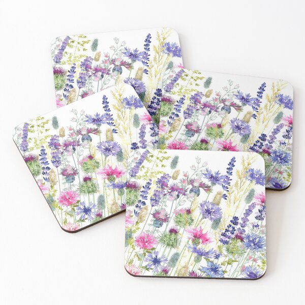 Item preview, Flower Meadow - Cornflowers, Thistles & Lavender designed and sold by Fiona Calder Designs.