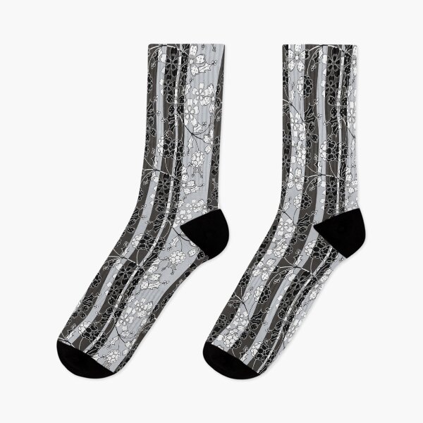 Item preview, The floral pattern.Black and white.Striped background. designed and sold by marinaklykva.