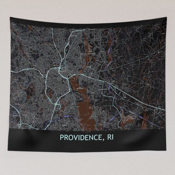Artikelvorschau, Providence, RI Topografische Karte Dunkel entworfen und verkauft von PGHPhotoCo.