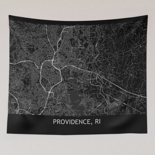 Artikelvorschau, Providence, RI Topografische Karte Schwarz entworfen und verkauft von PGHPhotoCo.