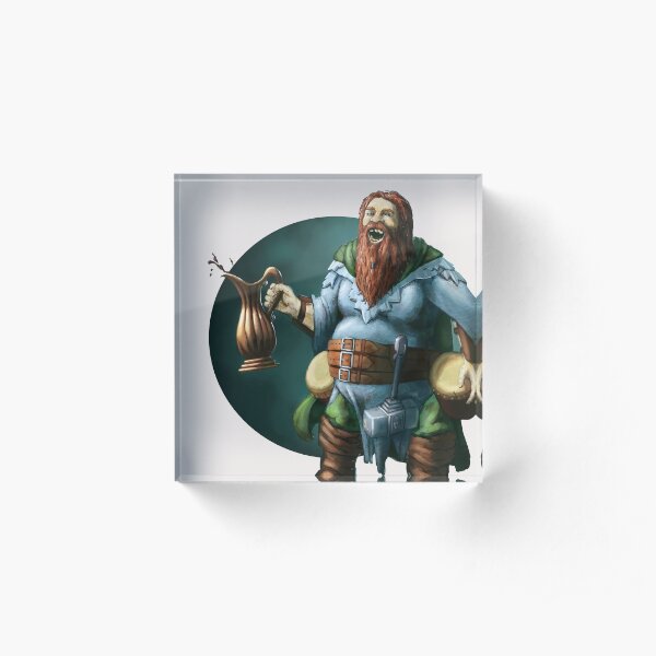 Dwarven Bard Fantasy Print Acrylic Block