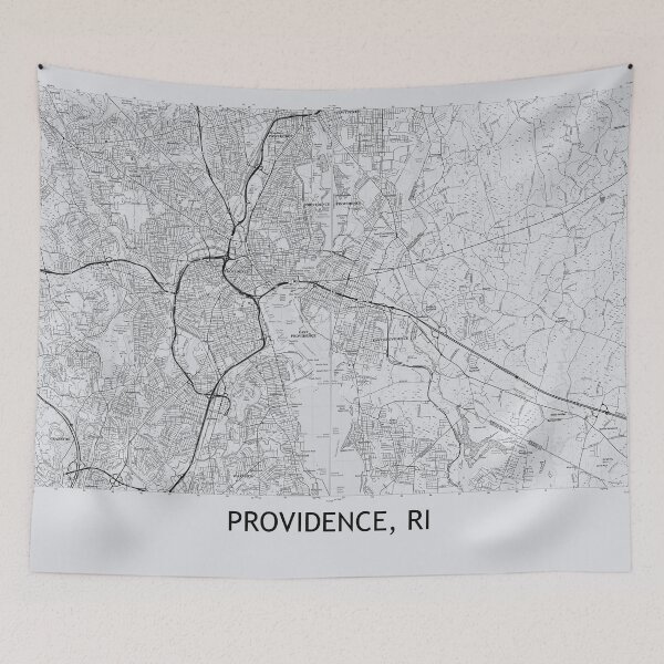 Artikelvorschau, Providence, RI Topografische Karte Grau entworfen und verkauft von PGHPhotoCo.