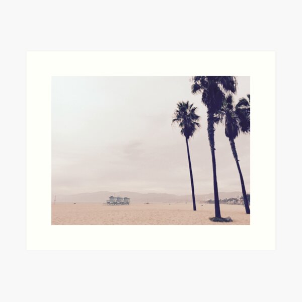 Palmen in Venice Beach, Los Angeles Kunstdruck