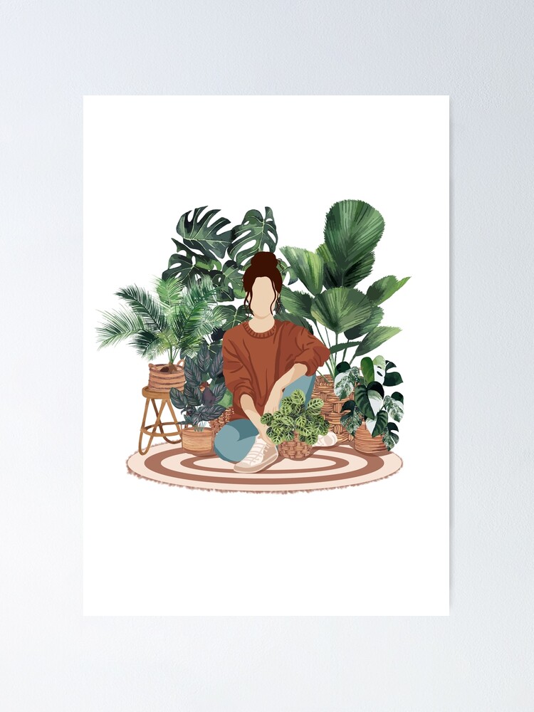 lady, Girl with plants 2" Poster for Sale by gusstvaraonica | Redbubble