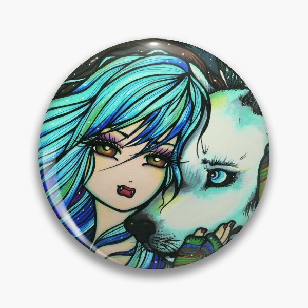 Item preview, Wolf Girl Nature Scene Whimsical Fantasy Art designed and sold by hannahlynnart.