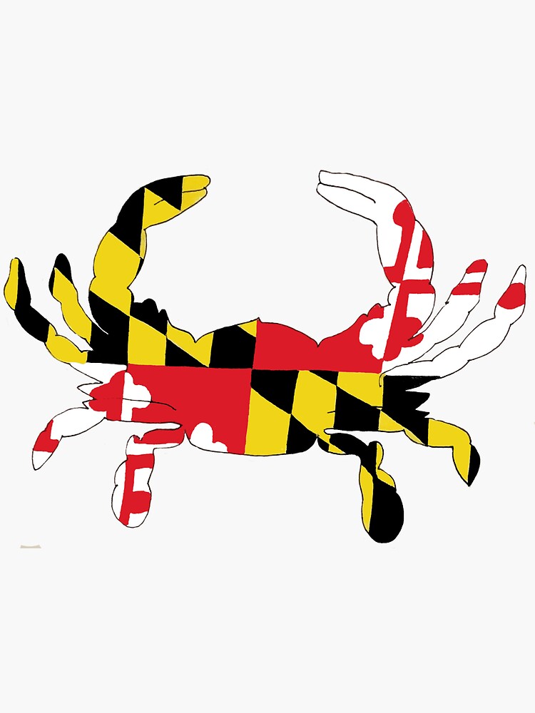 &ldquo;Maryland Flag Crab&rdquo; Sticker for Sale by corinnehan | Redbubble