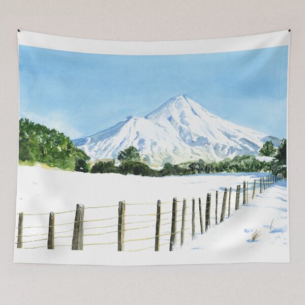 Item preview, Mount Taranaki - watercolor painting designed and sold by Karottenlotte.