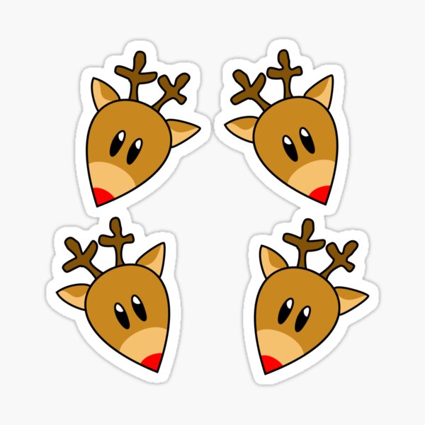 Rudolph the Red Nosed Reindeer head Sticker
