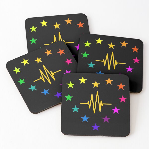 Item preview, EU Europe heart pulse line rainbow colors designed and sold by GeogDesigns.