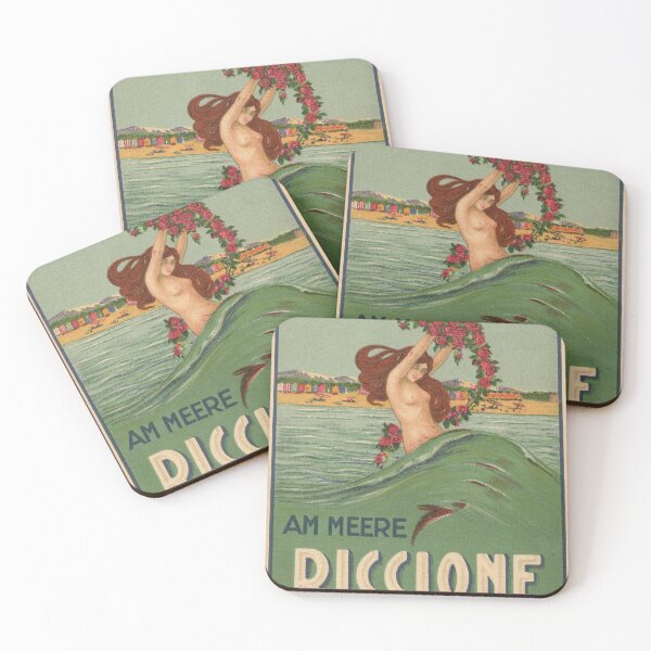 Item preview, 1910 Vintage Poster. Am Meere Riccione. Die Grune pearls of Adria front Aldo Mazza 1910 designed and sold by Gin  Neko.