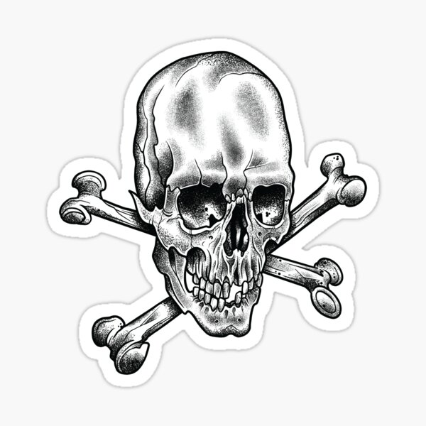 Item preview, Skull and Crossbones Neo Traditional Tattoo  designed and sold by SevenRelics.