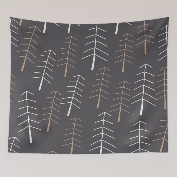 Item preview, Simple Winter Pine Tree Forest Line Art designed and sold by Wheimay.