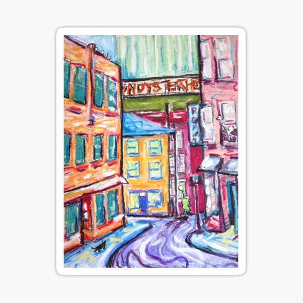 Boston Street/Man with Balloon - by Amy Preveza Sticker