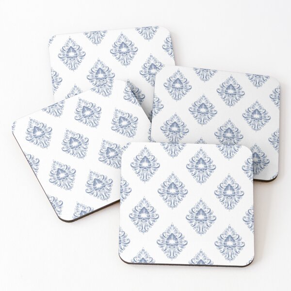 Item preview, Blue damask baroque floral vintage pattern designed and sold by Bridgers872.