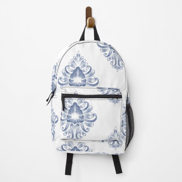 Item preview, Blue damask baroque floral vintage pattern designed and sold by Bridgers872.