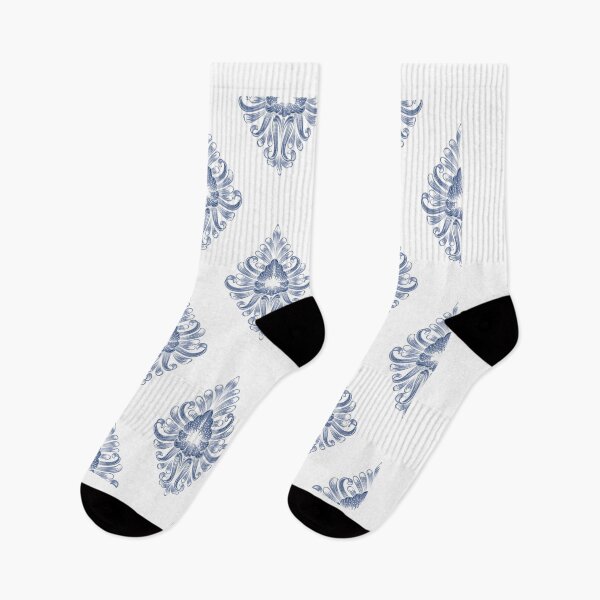 Item preview, Blue damask baroque floral vintage pattern designed and sold by Bridgers872.
