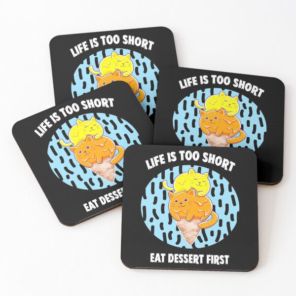 Item preview, Life is too short, funny cats and ice cream designed and sold by Cute  Pawz.
