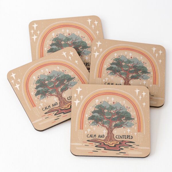 Item preview, Calm and Centered Tree of Life Inspirational Quote Hippy Vibes designed and sold by vibeytees.