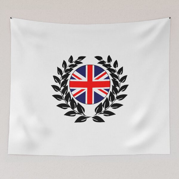Item preview, Great Britain british flag banner laurel wreath designed and sold by GeogDesigns.