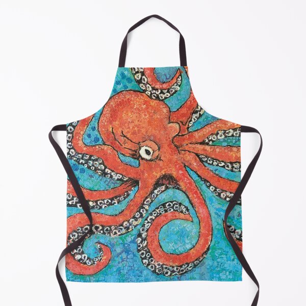 Item preview, Red Octopus Blue Back designed and sold by AmcalmArtisty.