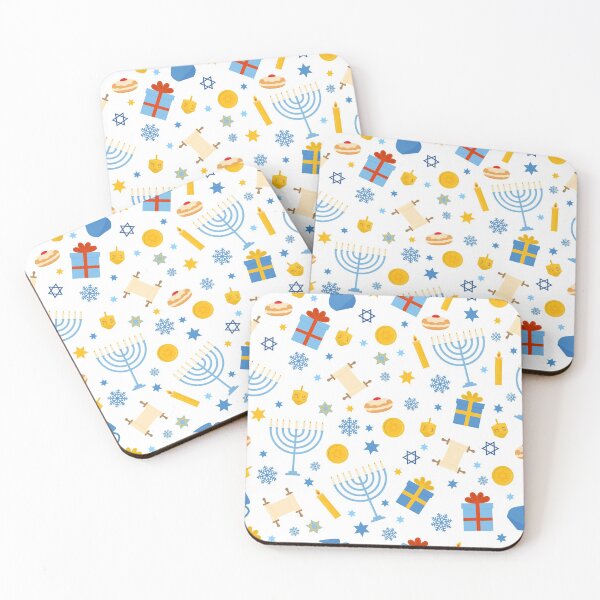 Item preview, Hanukkah pattern with traditional Jewish symbols designed and sold by LaBelezoka.