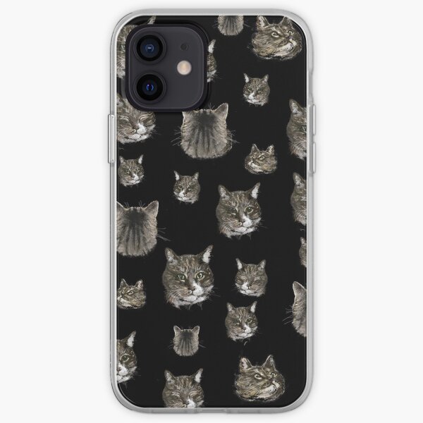 Kitty Luna black pattern iPhone Soft Case