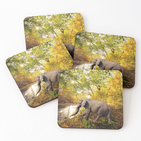 Item preview, Elephant in nature (composite image) designed and sold by MrRainbowArt.