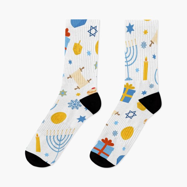 Item preview, Hanukkah pattern with traditional Jewish symbols designed and sold by LaBelezoka.