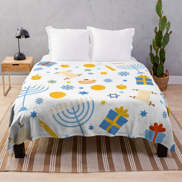 Item preview, Hanukkah pattern with traditional Jewish symbols designed and sold by LaBelezoka.