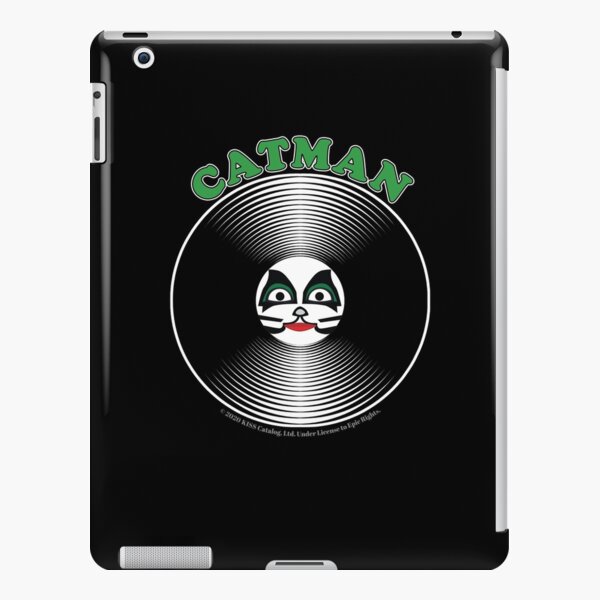 Grüne Catman-Comic-Grafik in der Mitte der Schallplatte - Kuss iPad – Leichte Hülle