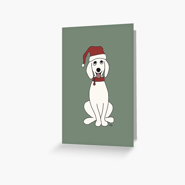 Santa Doodle Dog - Santa Hat Greeting Card