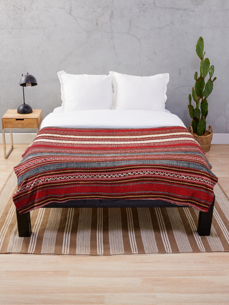 Bergama Antique Turkish Kilim Print | Throw Blanket