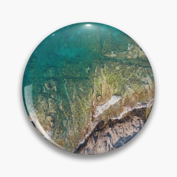 Item preview, Aerial top view of sea waves break on a beach. drone shot Greece designed and sold by RaimondKlavins.