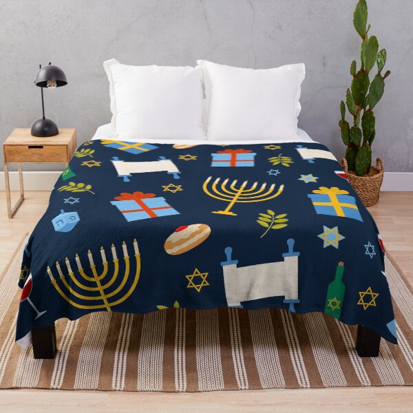Item preview, Hanukkah pattern with traditional Jewish symbols designed and sold by LaBelezoka.