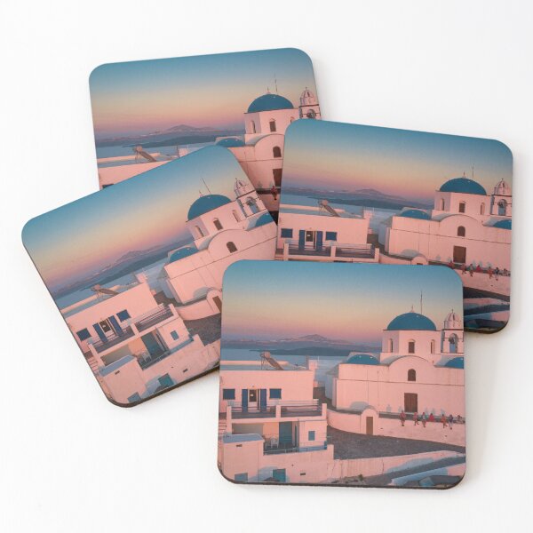 Item preview, Aerial view flying small town on Santorini Greece designed and sold by RaimondKlavins.
