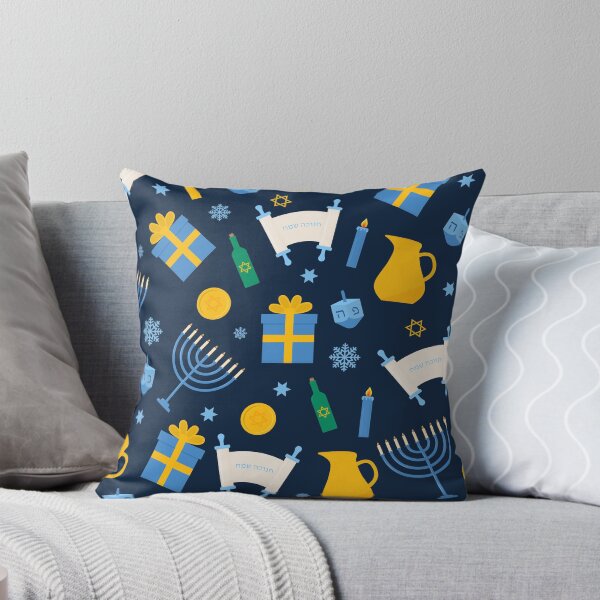 Item preview, Hanukkah pattern with traditional Jewish symbols designed and sold by LaBelezoka.
