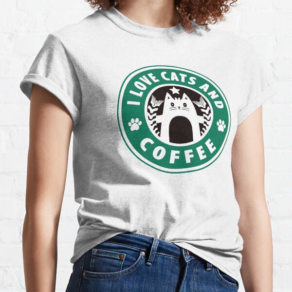 I Love Cats and Coffee - Starbucks Style Classic T-Shirt