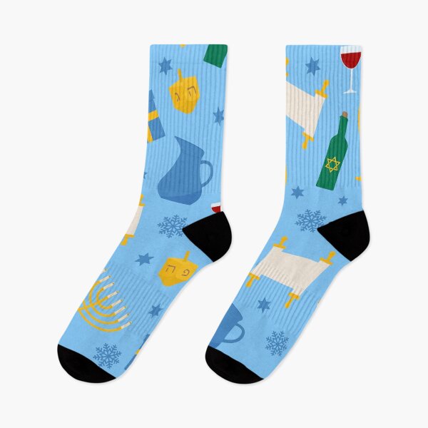 Item preview, Hanukkah pattern with traditional Jewish symbols designed and sold by LaBelezoka.