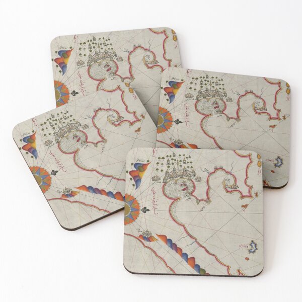 Item preview, Antique cartography: ancient Map of the Tunisian coast, from the Book of Piri Reis designed and sold by AntiqueScience.